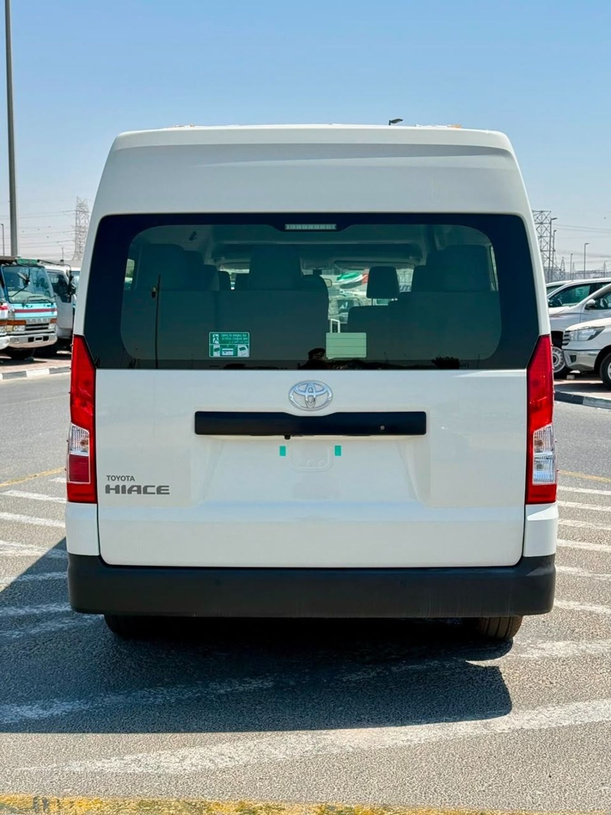 Back view of Toyota Hiace (Bus)